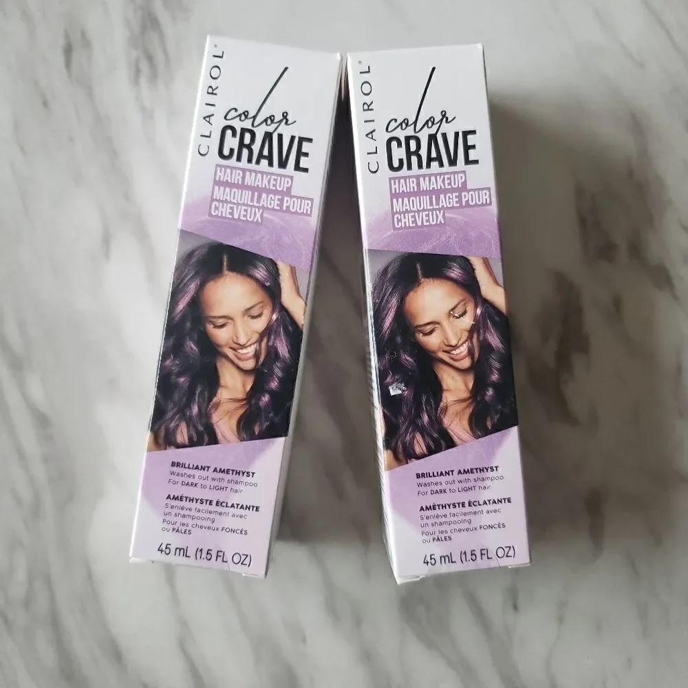 2x Clairol Color Crave Hair Makeup Purple Amethyst NWT